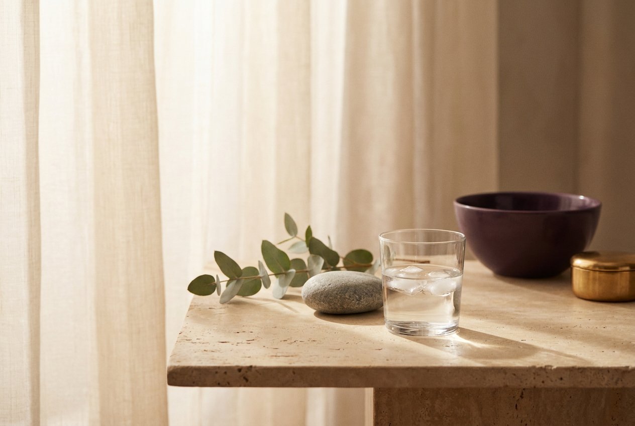 Soft hazy morning light through a sheer curtain, evoking the mental fog of perimenopause and menopause
